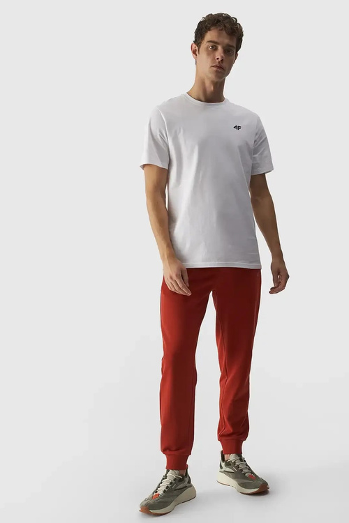 Чоловіча однотонна футболка з логотипом 4F біла 4FWMM00TTSHM1843-10S