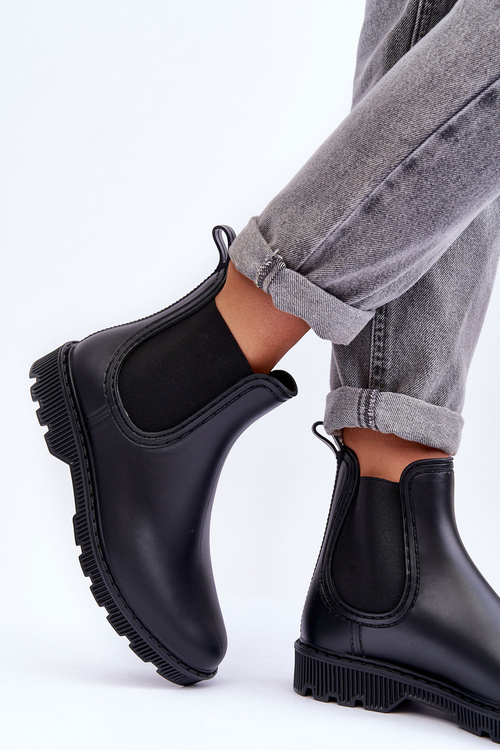 Жіночі сліпони матові калоші чорні Helinca