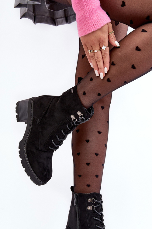 Чорні жіночі ботильйони на низьких підборах від Adinail