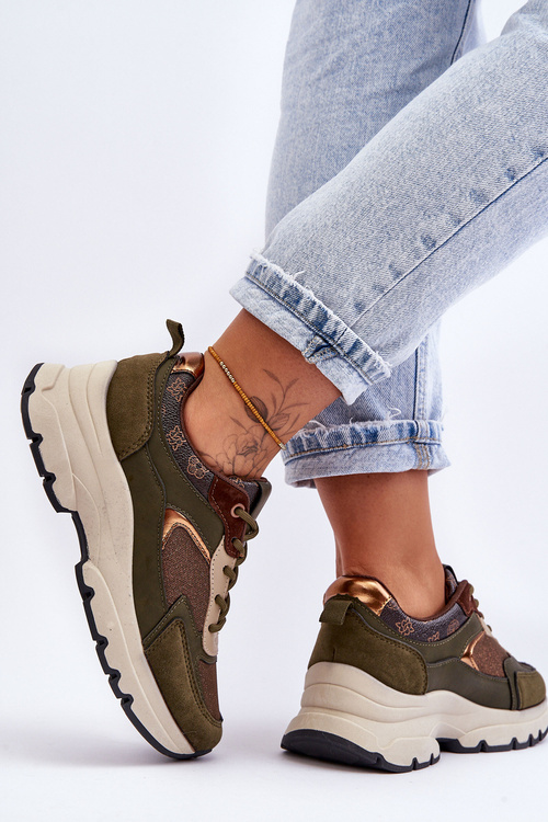 Кросівки на платформі зі шнурівкою Green Escape