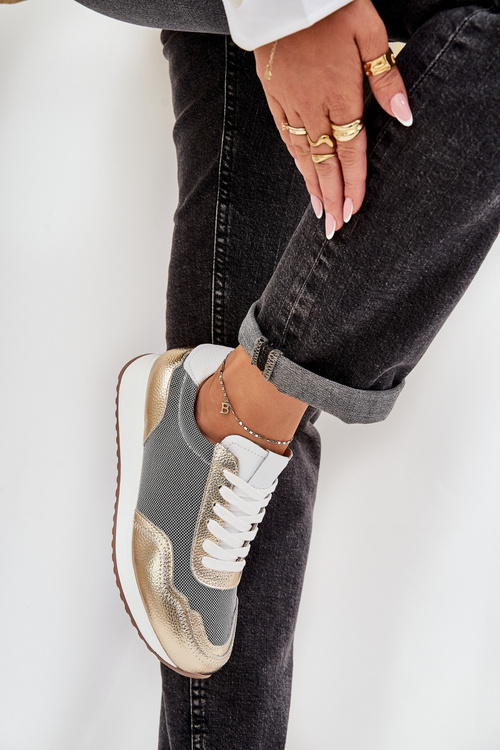 Шкіряне Спортивне Взуття Sneakers Жіноче D&A LR51-847 Золоті