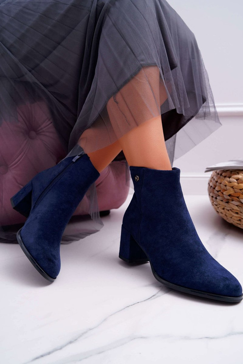 Жіночі чоботи на підборах Sergio Leone Navy Blue BT520
