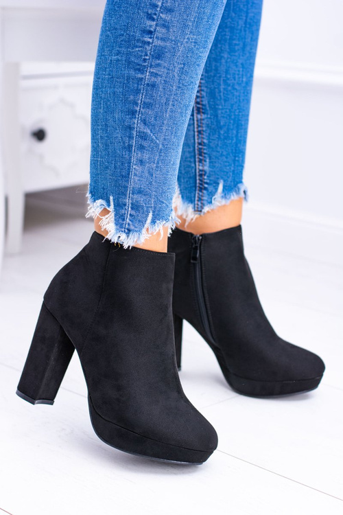 Чорні черевики Emoretto з нубуку на шпильці