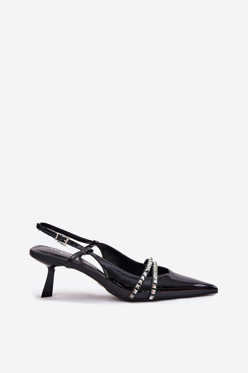 Лаковані Туфлі На Каблуках З Декоративними Стрічками Jelmia