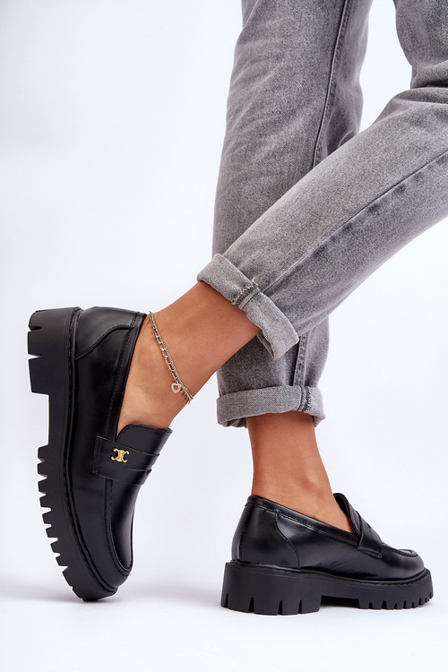 Шкіряні мокасини з орнаментом Чорна Есперта