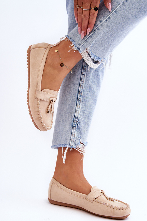 Класичні замшеві лофери бежеві Good Time