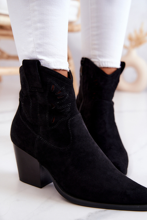 Замшеві жіночі ковбойські чоботи Devon Black