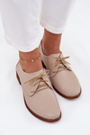 Жіночі шкіряні елегантні шнурівки Zazoo 4238 Бежевий