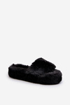Жіночі тапочки на хутряній підкладці Black Stepia