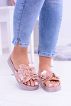 Жіночі шльопанці з квітковим малюнком, рожеве золото Muah