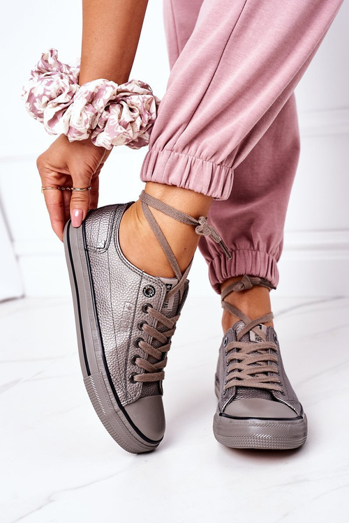 Жіночі шкіряні кросівки BIG STAR II274003 Олов'яні