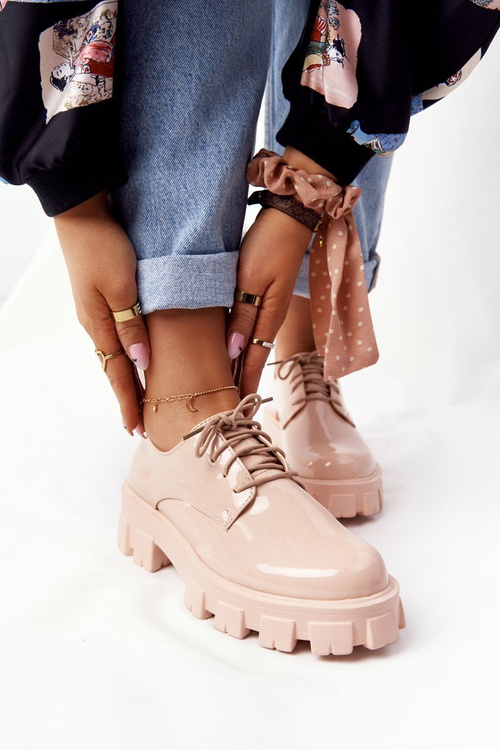 Жіночі оксфорди-броги на платформі голого кольору Імоджен