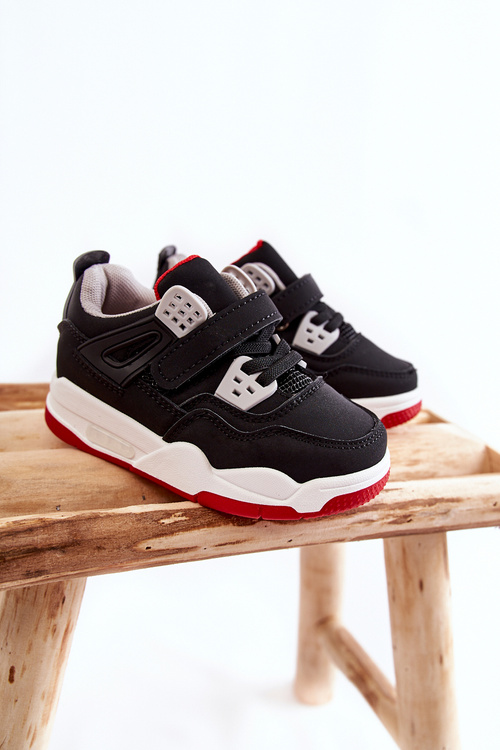 Дитяче шкіряне спортивне взуття чорно-червона Marisa