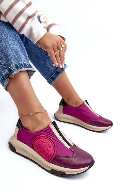 Шкіряне жіноче спортивне взуття Maciejka 06296-15 Фуксія