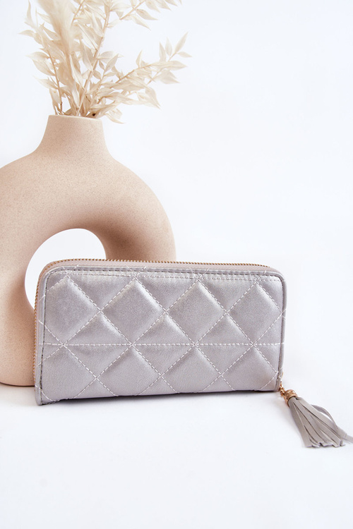 Великий стьобаний гаманець із срібною смужкою Jeffrey