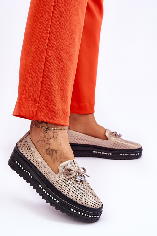 Жіночі шкіряні сліпони Glittering Golden Raven