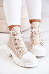 Шкіряні чоботи бежево-білі Letty