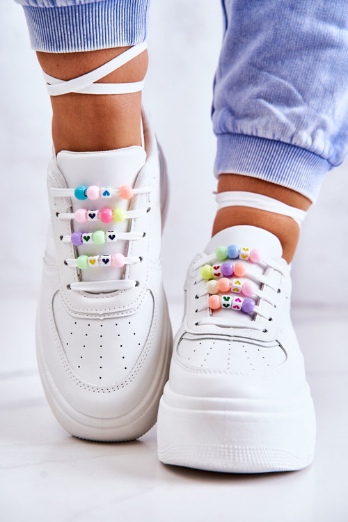 Жіноче спортивне взуття на зав'язках Кросівки білі Manila