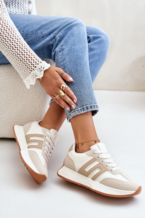 Кросівки Спортивне взуття на платформі жіночі бежеві Thari