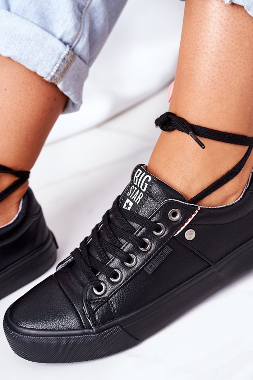 Жіночі шкіряні кросівки Big Star GG274061 Чорні