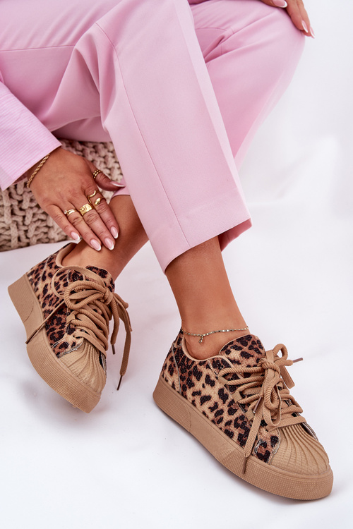 Жіночі Кросівки З Декором На Платформі Леопардові Коричневі Eanneth