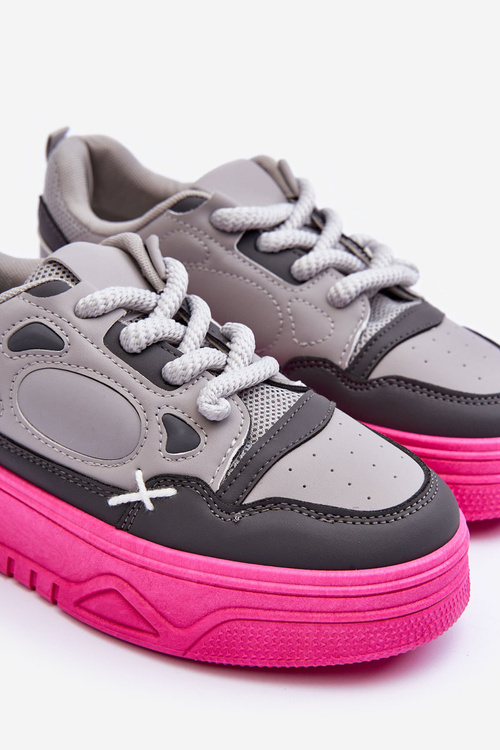 Жіночі кросівки на платформі сірі Finos