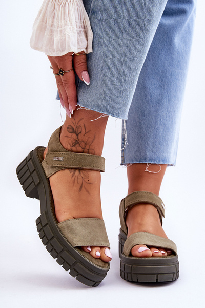 Жіночі замшеві босоніжки Big Star LL276033 Green