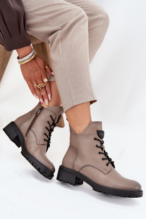 Ізольовані жіночі черевики на каблуці Vinceza 58609 сірі