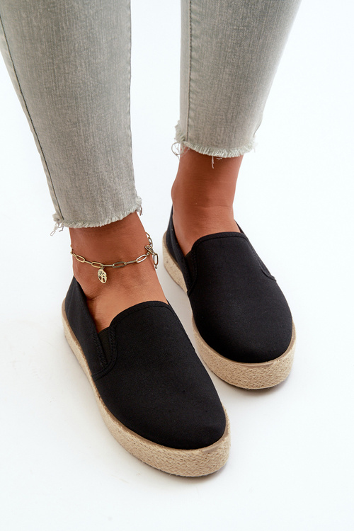 Жіночі еспадрільї на платформі чорні Naloenma