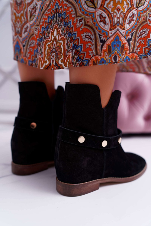 Шкіряні замшеві жіночі черевики Laura Messi 1890 Black Darmah