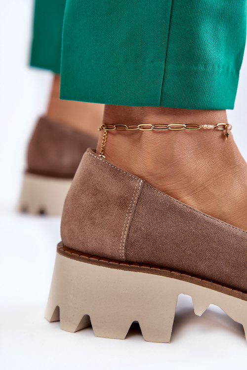 Туфлі замшеві з декором Laura Messi 2489 Коричневий