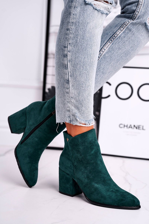 Жіночі чоботи на підборах зелені так добре