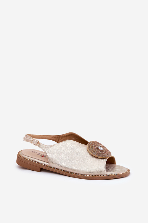 Блискучі Жіночі Сандалі З Декоративним Елементом S.Barski KV51-012 Золоті