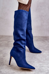 Замшеві чоботи на високих підборах Blue Carite