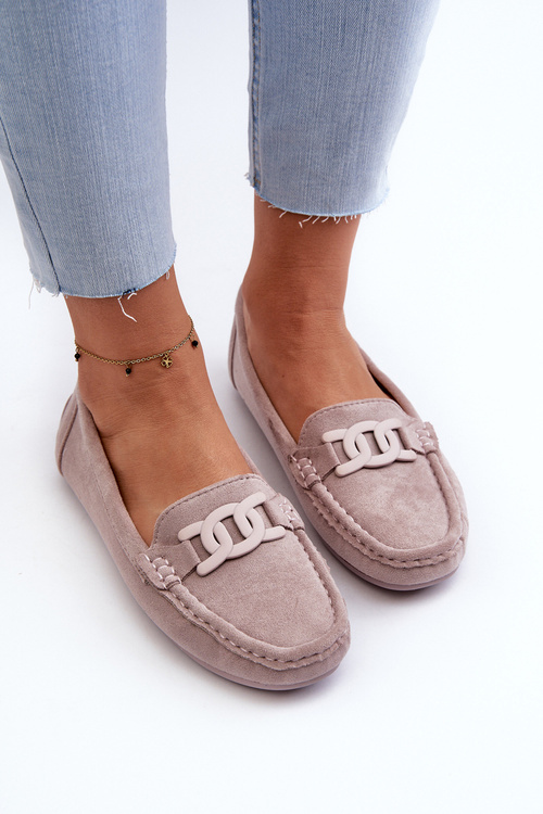 Жіночі стильні замшеві мокасини фіолетового кольору Rabell