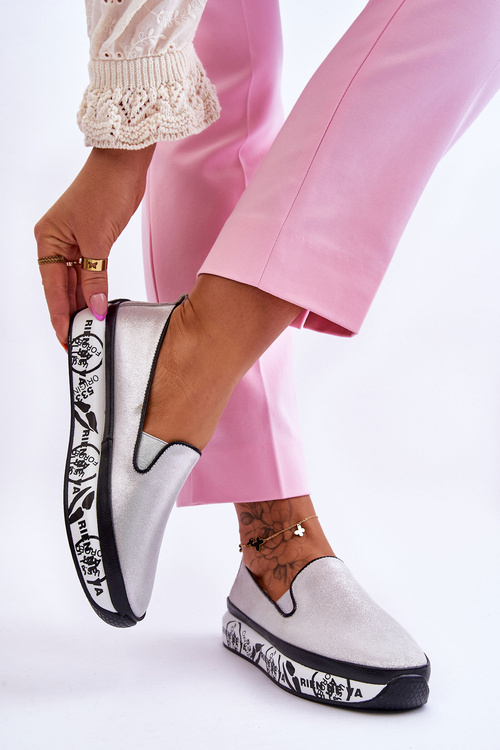 Жіночі шкіряні кросівки сліпони Silver Ottavia