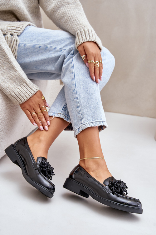 Жіночі лакові лофери S.Barski HY369A Чорні