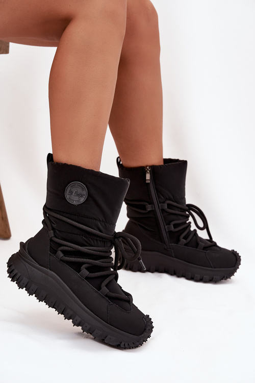 Шкіряні зимові черевики на платформі Lee Cooper LCJ-25-12-3660 Чорний
