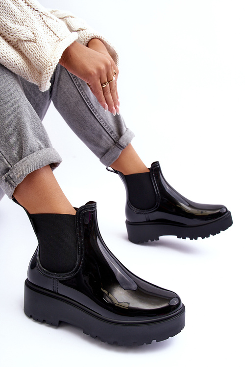 Глянцеві черевики на платформі Big Star MM274395 Чорні