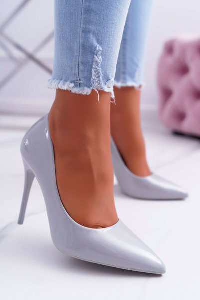 Жіночі туфлі на шпильці сірі Yanna