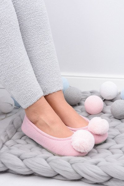 Рожеві жіночі саморобні балетки SOXO з помпоном