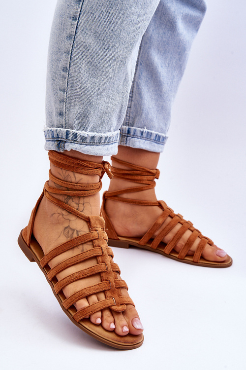 Жіночі замшеві римські босоніжки Camel Semper