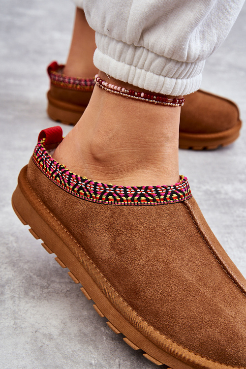 Замшеві жіночі тапочки з верблюжим хутром Buffie