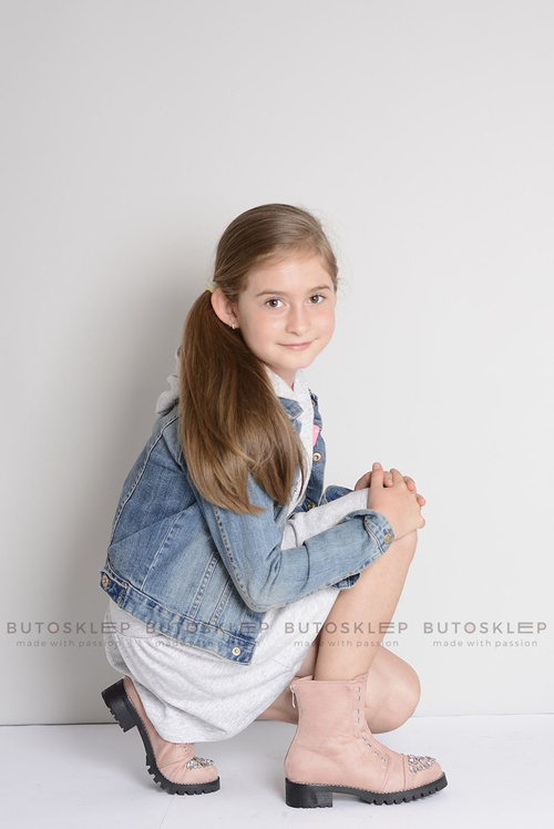 Лу Бу | Дитячі ботильйони Zirconia Powder Pink LittleCarrie