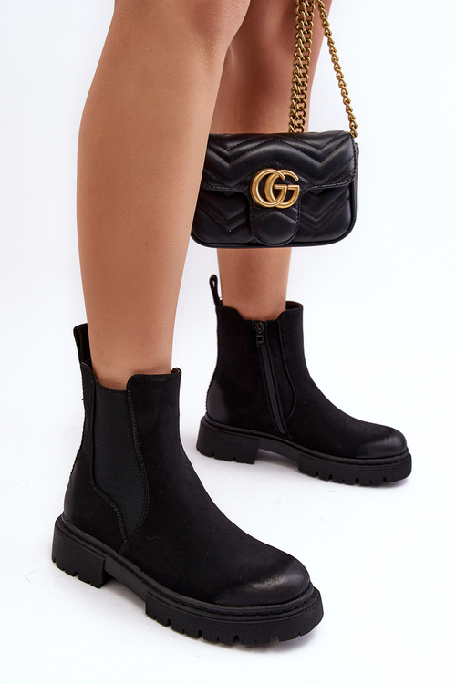 Жіночі ботильйони на блискавці з підкладкою, чорні Веста