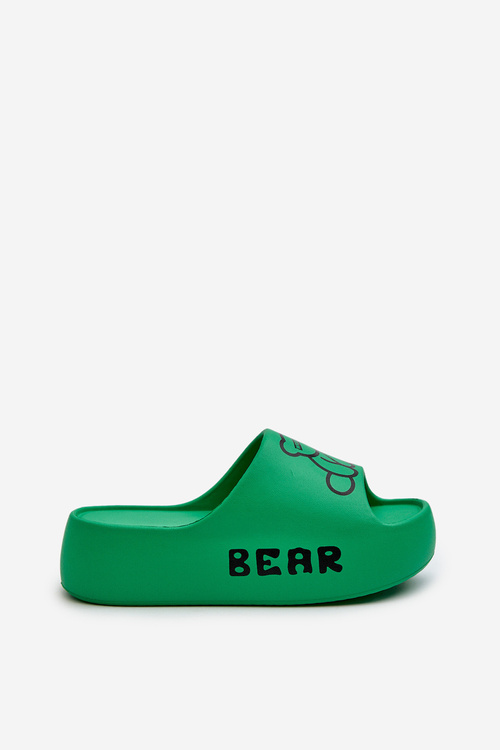 Жіночі пінопластові шорти на масивній підошві з плюшевим ведмедиком Lamira Green