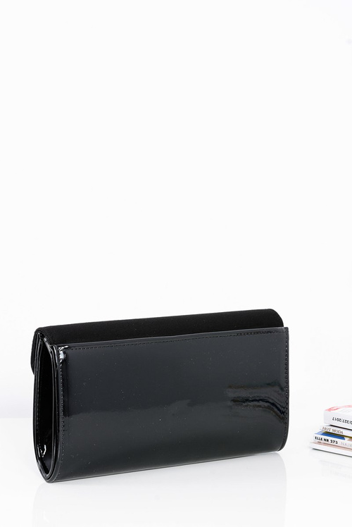 Жіночий чорний замшевий клатч на ланцюжку