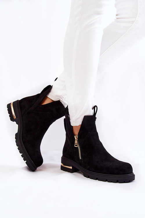 Замшеві черевики з вирізами Black Klarissa