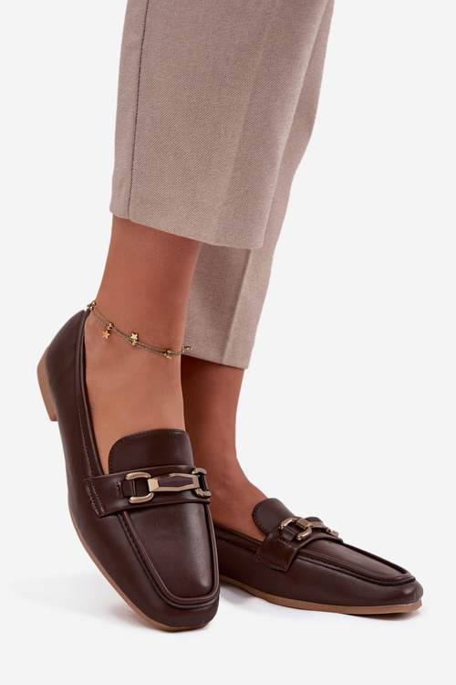 Жіночі мокасини з оздобленням Коричневі Priscelle