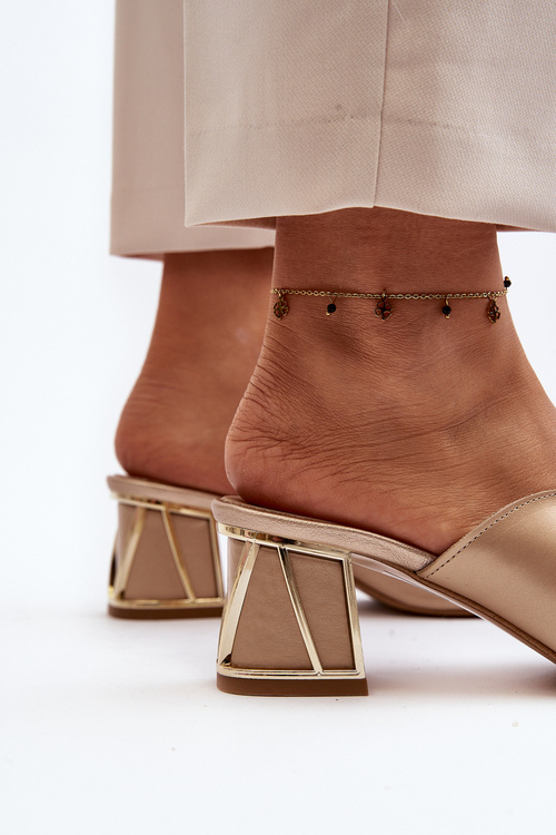 Елегантні жіночі босоніжки на високих підборах Laura Messi 2771 Gold